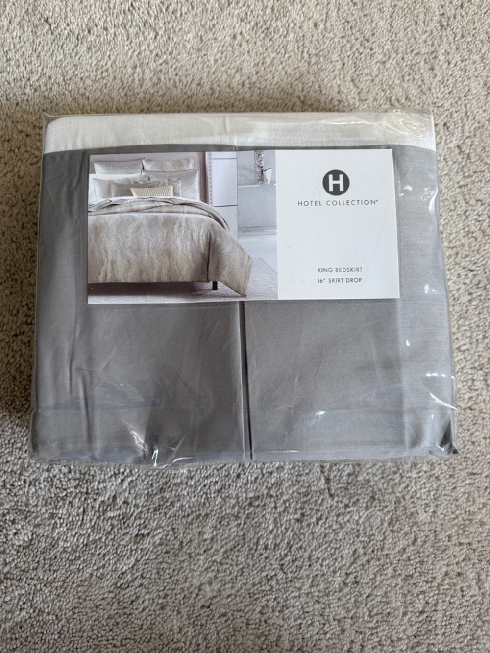 Hotel Collection Gray King Bedskirt - Tailored Skirt